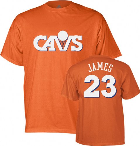 LeBron James adidas Orange Retro Name and Number Cleveland Cavaliers T-Shirt