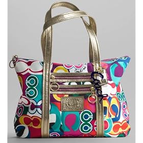 NEW AUTHENTIC COACH POPPY POP ART SIGNATURE C GLAM TOTE HANDBAG 13839