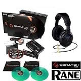 Serato Scratch Live Second Edition Kit + 2 Green Vinyls + Samson CH700 Headphones + Unique Squared Vinyl Stickers
