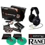 Serato Scratch Live Second Edition Kit + 2 Green Vinyls + Samson CH700 Headphones + Unique Squared Vinyl Stickers