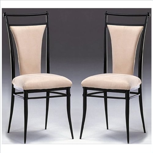 Hillsdale Cierra Fabric Dining Side Chair in Black Finish (Set of 2)