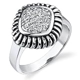 Sparkling Treasure: Designer Inspired Cable Style Sterling Silver Pave CZ Diamond Ring