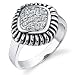 Sparkling Treasure: Designer Inspired Cable Style Sterling Silver Pave CZ Diamond Ring