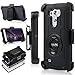 ULAK LG G3 Case, Clip Holster Kickstand Rugged Hybrid Rubber Protective Hard Case for LG G3 2014,Black