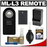 Vivitar ML-L3 Wireless Shutter Release Remote Control with EN-EL14 Battery & Charger + Cleaning Kit for Nikon Coolpix P7100, P7700 & D3200, D5100 Digital SLR Cameras
