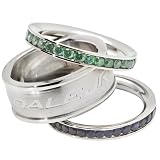 Dale Earnhardt Junior #88 Logo Crystal Stacked Ring Set
