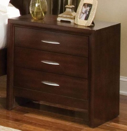 Nightstand with Decorative Handles in Deep Rich Cherry Finish