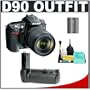 Nikon D90 Digital SLR Camera with 18-105mm AF-S DX VR Nikkor Lens [Outfit] + Nikon MB-D80 Grip + EN-EL3e Battery + Cameta Bonus Accessory Kit