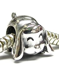 Sterling Silver Lovely Long Ear Smile Dog Bead For Pandora Troll Chamilia Biagi European Charm Bracelets