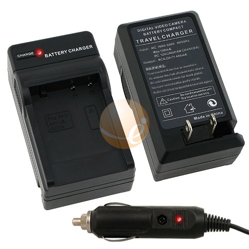 Compact Battery Charger Set for Panasonic DMW-BCF10 DMW-BCF10E