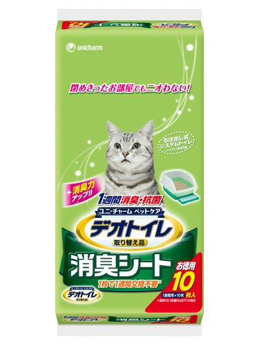 ユニチャーム 1週間消臭・抗菌デオトイレ取替え専用消臭シート 10枚