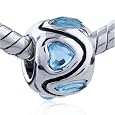 Heart Swarovski Crystal European Bead Fits Pandora Charm Bead & Bracelet