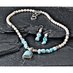Genuine Larimar / Pearl / Silver Jewelry by MARAH%20LAGO