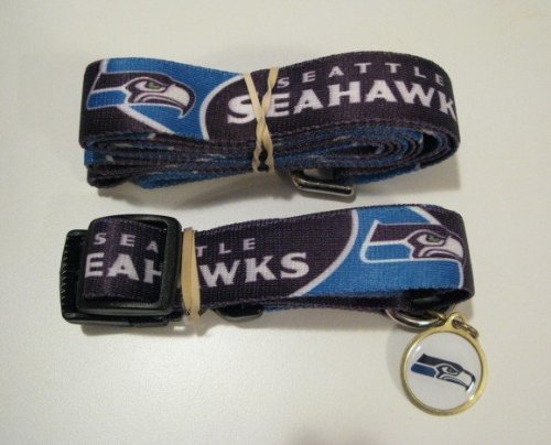 Seattle Seahawks Pet Accessories Set - Large (6' Leash, Collar, and ID Tag)