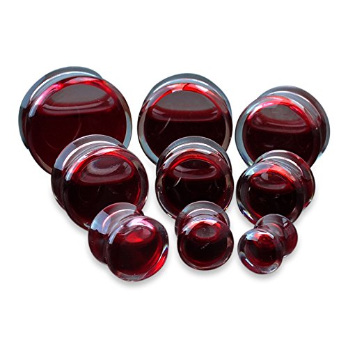 Pair of Fake Blood Filled Acrylic Ear Plugs All sizes, 0 gauge (8mm) - 1 1/2