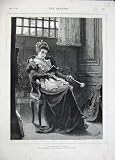 1877 DUDLEY FINE ART LADY WOMAN READING BOOK CHAIR