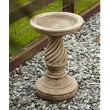Garden Bird Bath Feeder - Spiral Design Stone Birdbath
