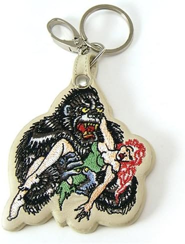 Licensed Don Ed Hardy Gorilla Leather Keychain Keyring