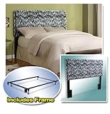 Zebra Faux Fur Full Size Adjustable Head Board with Espresso Bicast Leather ....