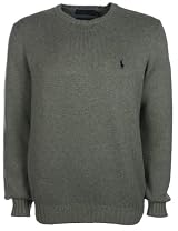 Ralph Lauren Mens Sweater Cotton Crew Neck Grey