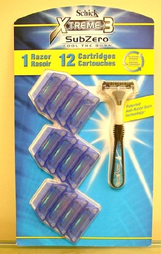 Schick Xtreme 3 SubZero 12 Cartridges)