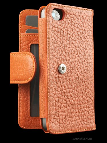 Sena Genuine Leather WalletBook for iPhone 4 / 4S - Orange - 156211