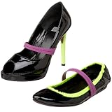 Ruthie Davis Women's Edamame/Sashimi Pump And Ballet Flat Combo,Black/Grape/Lemon,40 EU (US Women's 10 M)