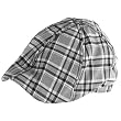 Summer Check Plaid Curved Ivy Cabby Hat Black White Large Extra Large