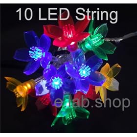 10 LED Multi Colour FLOWER Battery Powered Light String