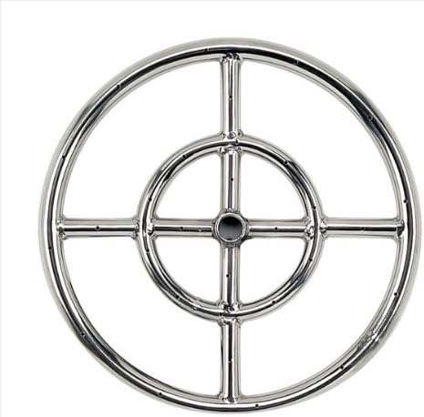 Stainless Steel Fire Pit Burner Ring (12" Diameter Double Burner)