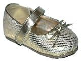Toddler Girls Gold Glitter Mary Jane Wedding Dress Shoes