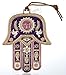 Gold tone Hamsa hand purple Wall Hanging decor Lucky Charm CHAI Judaica Kabbalah evil eye