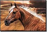 IMAGE OF My Radiant Dream by Kim McElroy - Horse Equine Tumbled Marble Mural 16