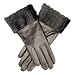 Italian Cashmere Lined Gloves with Laser Cut Rabbit Fur Cuff Size 7 Color BLK By Fratelli Orsini (CC4120)