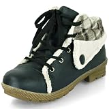 Damen bequeme kn�chelhohe Schn�rstiefeletten mit Blockabsatz TR-54