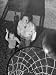 Oklahoma A&M Basketball Coach Hank Iba Watching a Young Boy Shooting a Basket Photographic Poster Print