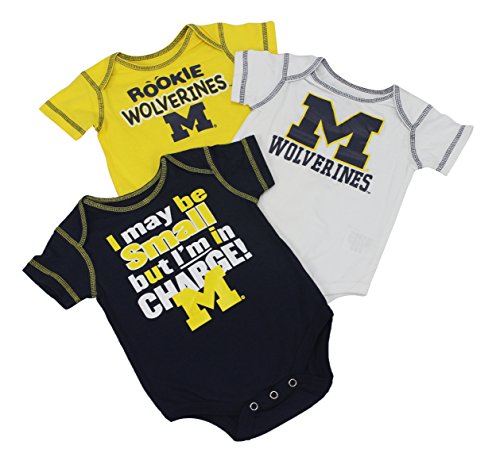 Team Athletics Baby's Michigan Wolverines 3 Piece Creeper Body Set