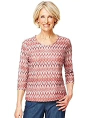 Classic Collection Zig Zag Print Cloque Top