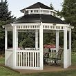 Suncast 12-Feet by 12-Feet Double Roof Gazebo, White