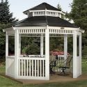 Suncast 12-Feet by 12-Feet Double Roof Gazebo, White