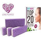 Love Pumice #1 Amazing Pumice Stone (Pack of 4) -Includes Free E-book - Pumice Stone for Feet - Lightweight and Durable - Effective Callus Remover- Treat Your Feet to Some Love Now!!