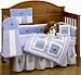 BLUE SPORTY BEAR BABY BOY CRIB NURSERY 9 Piece BEDDING SET