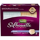 Depend Underwear Silhouette Maximum Absorbency for Women, Large/X-Large, 10 Count