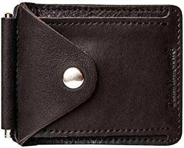 Dublon Leather Money clip, Bifold Wallet with coin pocket for Men - From Full Grain Leather