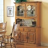 Country Style Solid Oak Wood Dining Room Buffet with Hutch