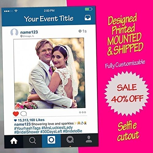 Customized Instagram Frame, Cutout, Selfi prop, Instagram prop for Graduation, parties, birthday, weddings, bridal shower, baby shower [PRINTED, MOUNTED, SHIPPED, Multiple Sizes]