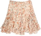 PRINTED COTTEN SILK SKIRT GODETS
