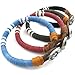 KONOV Womens Leather Rope Cord Bracelet, Cuff Bangle, Red