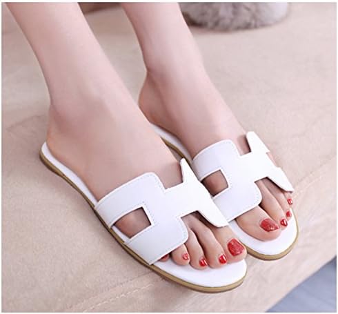 Ladies New Summer Fashion Leisure Beach Flat Flip-flop Sandal Slipper Shoes US 7 White