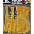 Wells Lamont Premium Leather Work Gloves Precurved Design 3 Pack - Extra Large XL